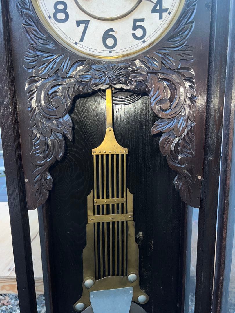当時物 ゼンマイ式振り子時計 160cm大型 ゆらゆらガラス