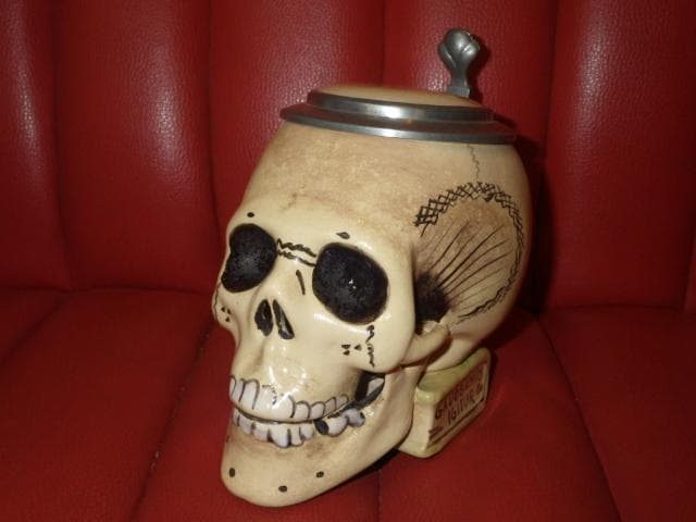 50’S★スカル★タンカード★スカルオンブック★置物★髑髏★ビアマグ★ビンテージ