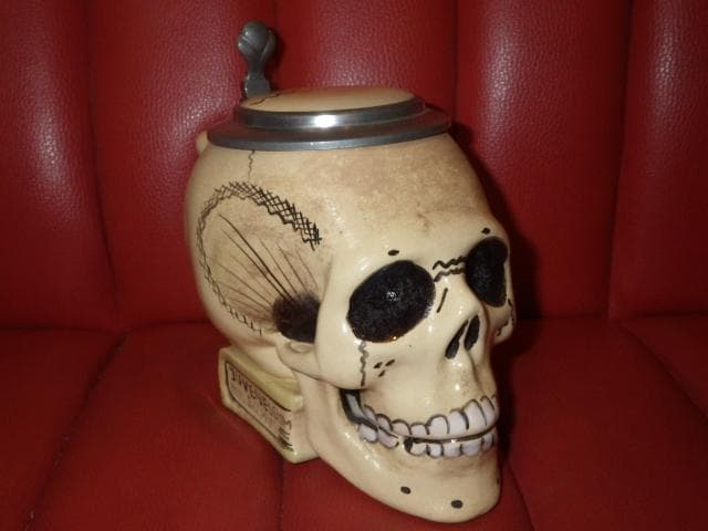 50’S★スカル★タンカード★スカルオンブック★置物★髑髏★ビアマグ★ビンテージ