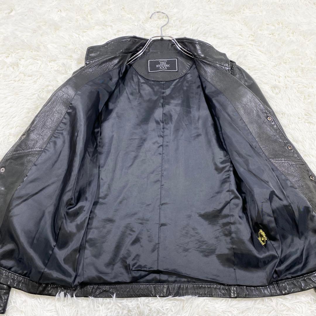 HYSTERIC GLAMOUR レザージャケット　ベルト　ボタン　ラムレザー