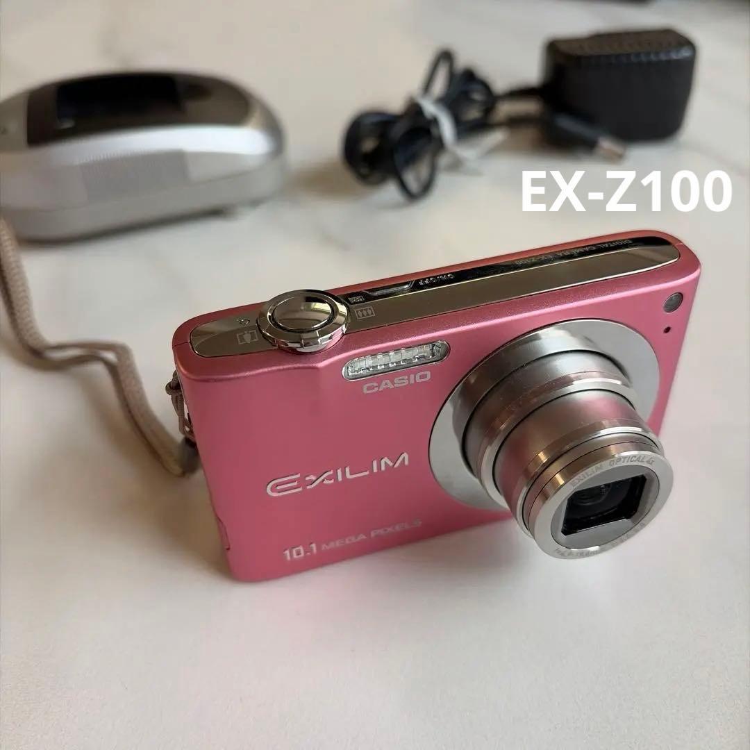 【動作確認済】　カシオ　エクシリム EX-Z100 デジカメ　ピンク