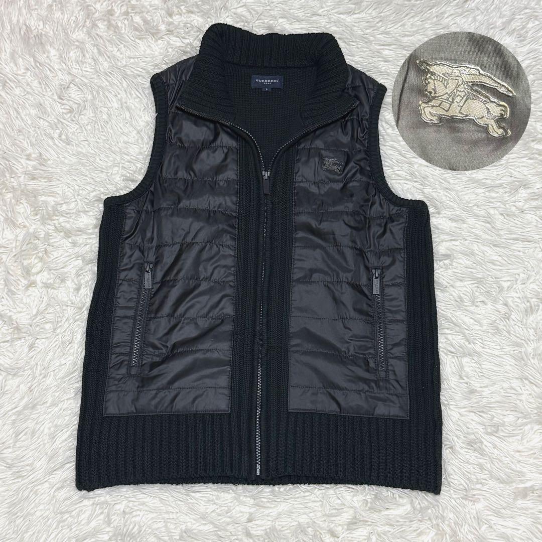 BURBERRY GOLF ダウンベスト ニット ブラック ホースロゴ