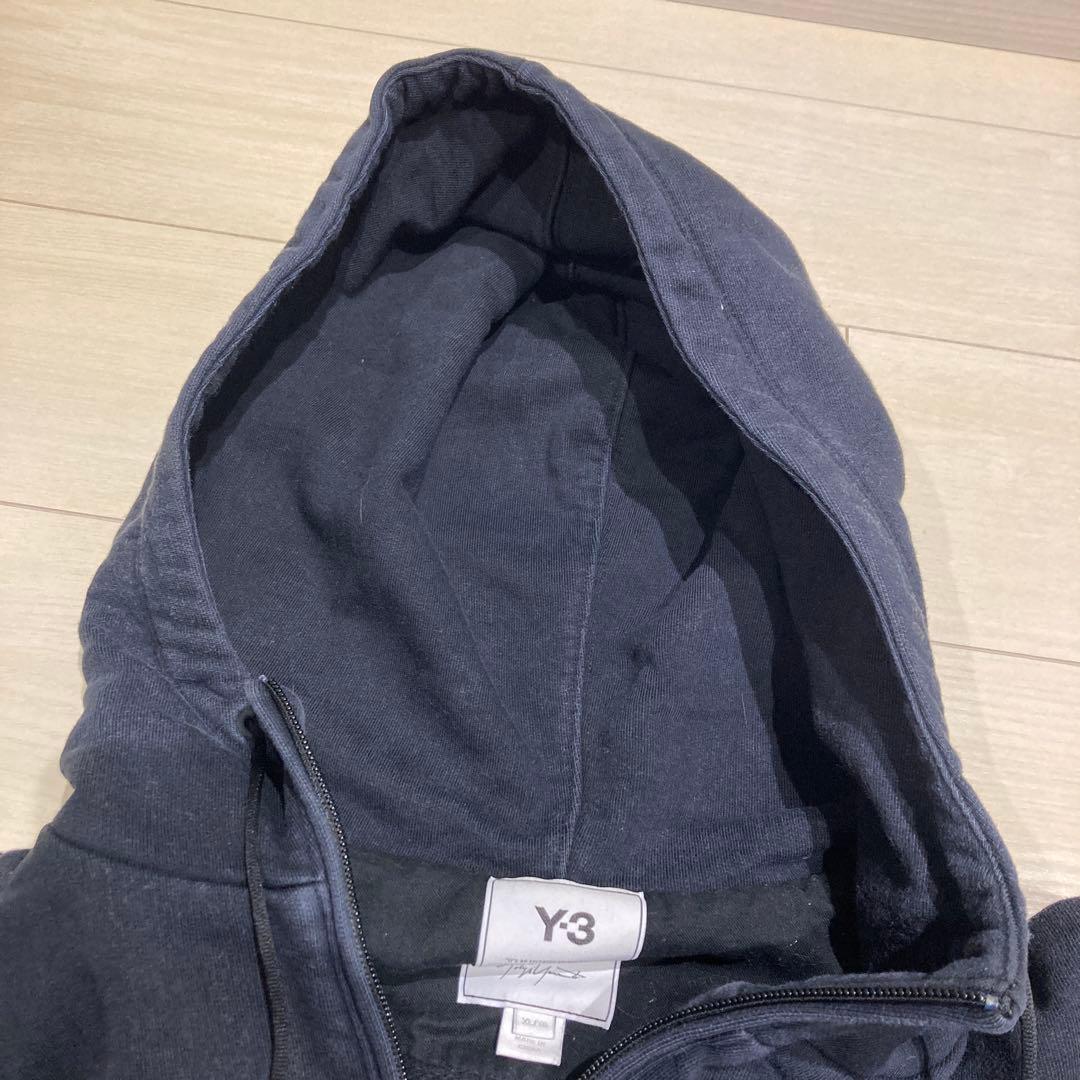 Y-3 ブラック　フード付きパーカー XL