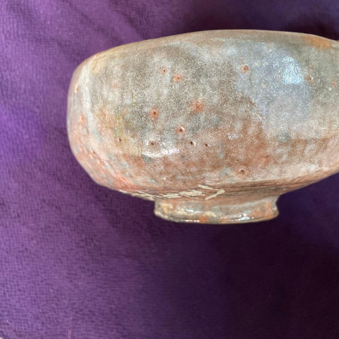 箱あり　赤楽　伊藤才叟　造　抹茶茶碗　仕覆あり　茶道具　津島焼