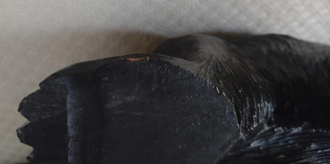 【レア】木彫り熊　ビンテージ　彫刻作品　魚なし 台座つき