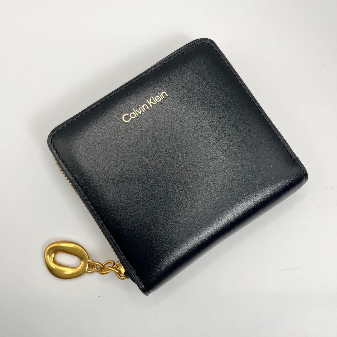 新品未使用★CK 二つ折り財布 カルバンクライン ブラック 箱付 レザー