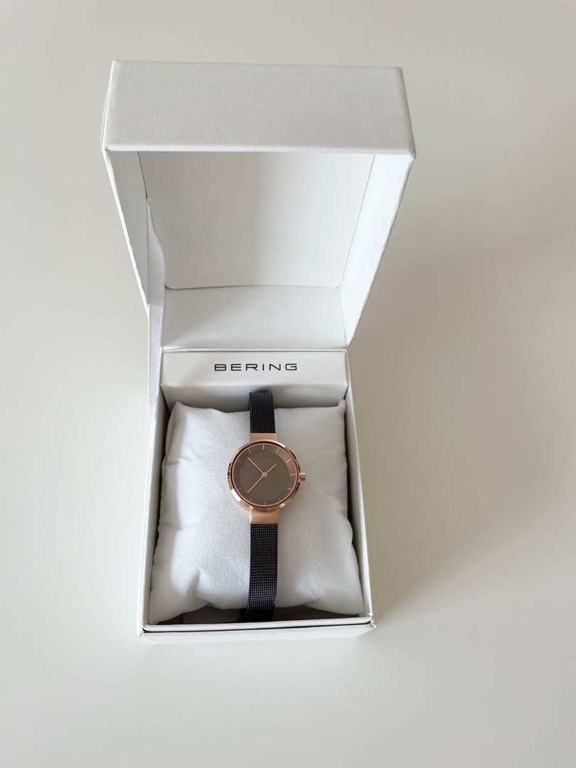 BERING ローズゴールド メッシュベルト 時計