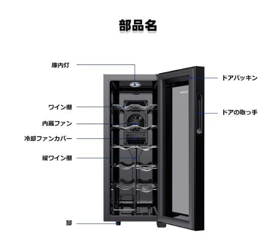 新品 12本収納 ワインセラー ペルチェ静音式　縦置き横置き対応 ショーケース