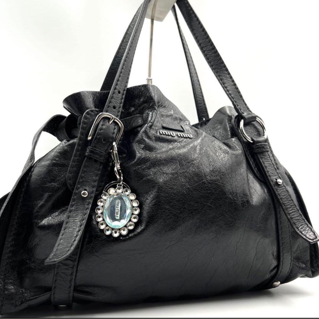 miumiu レザーショルダーバッグ