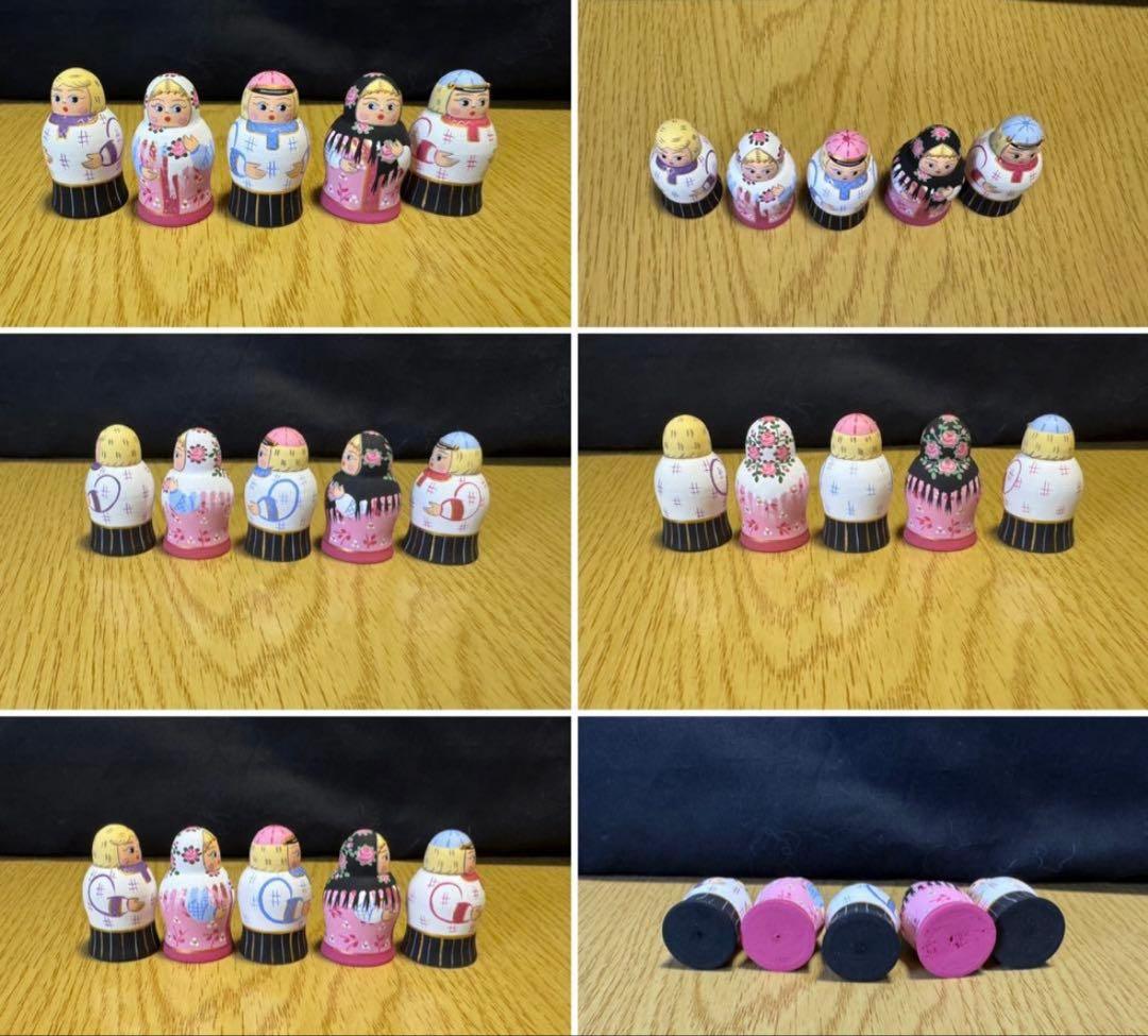 新品　ロシア　アーティスト　ダリア　ミッチィナ作品。マトリョーシカ。6体。