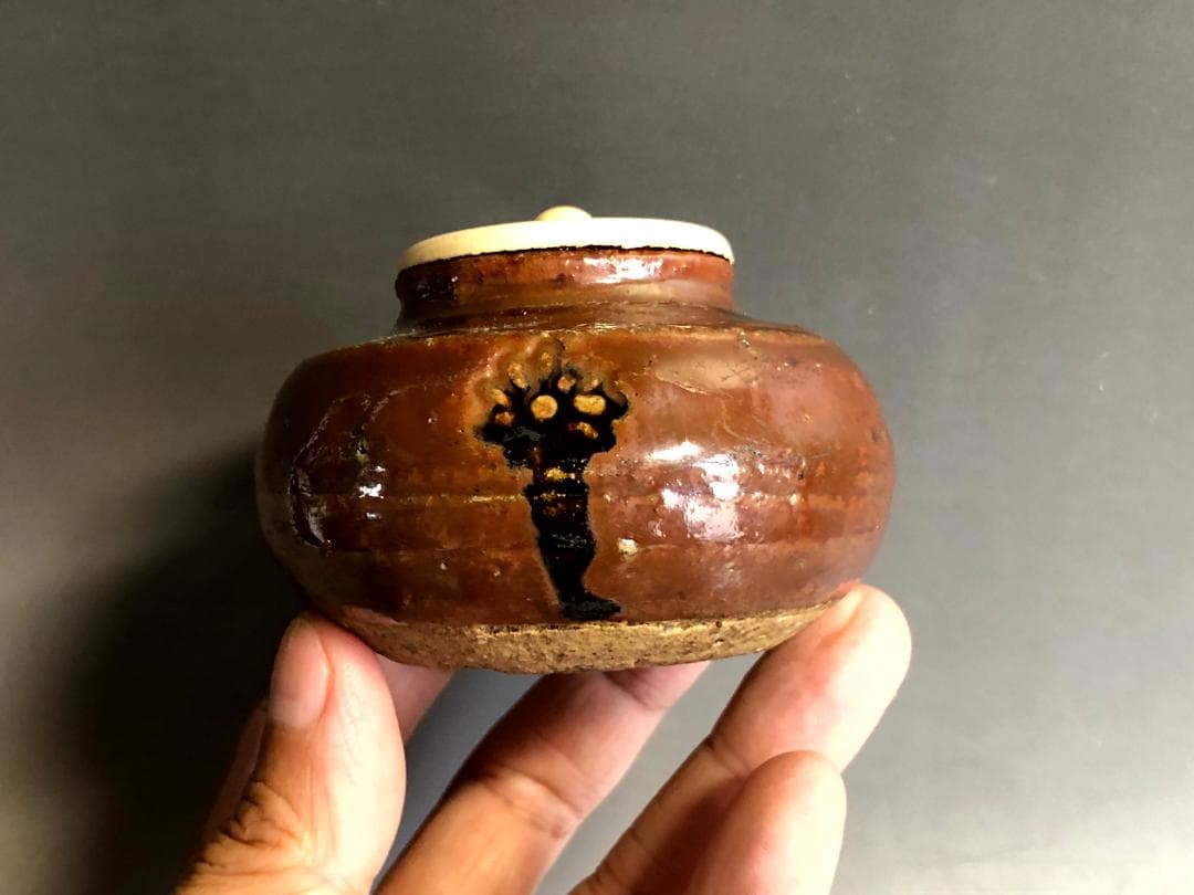 茶入■瀬戸釉 茶壷 仙泰庵 挽悦？ 茄子 濃茶用茶入 桐木箱 お茶道具 骨董品■