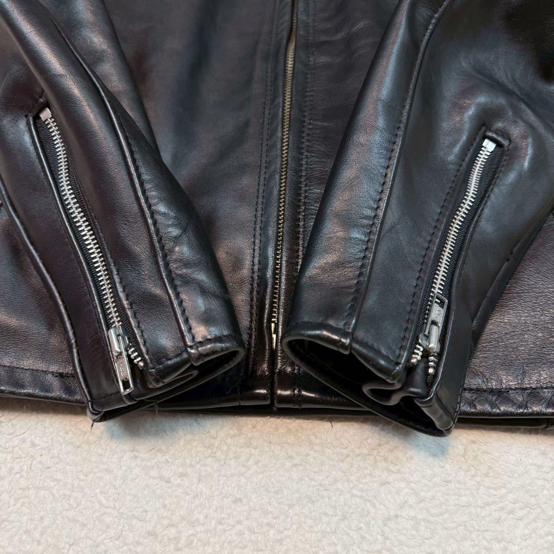 SCHOTT 642 ライダースジャケット USA製 ライナー付 ブラック 襟付