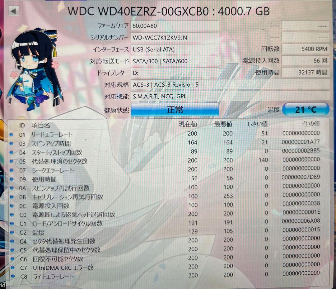動作確認済 4TB HDD 5台セット 20TB