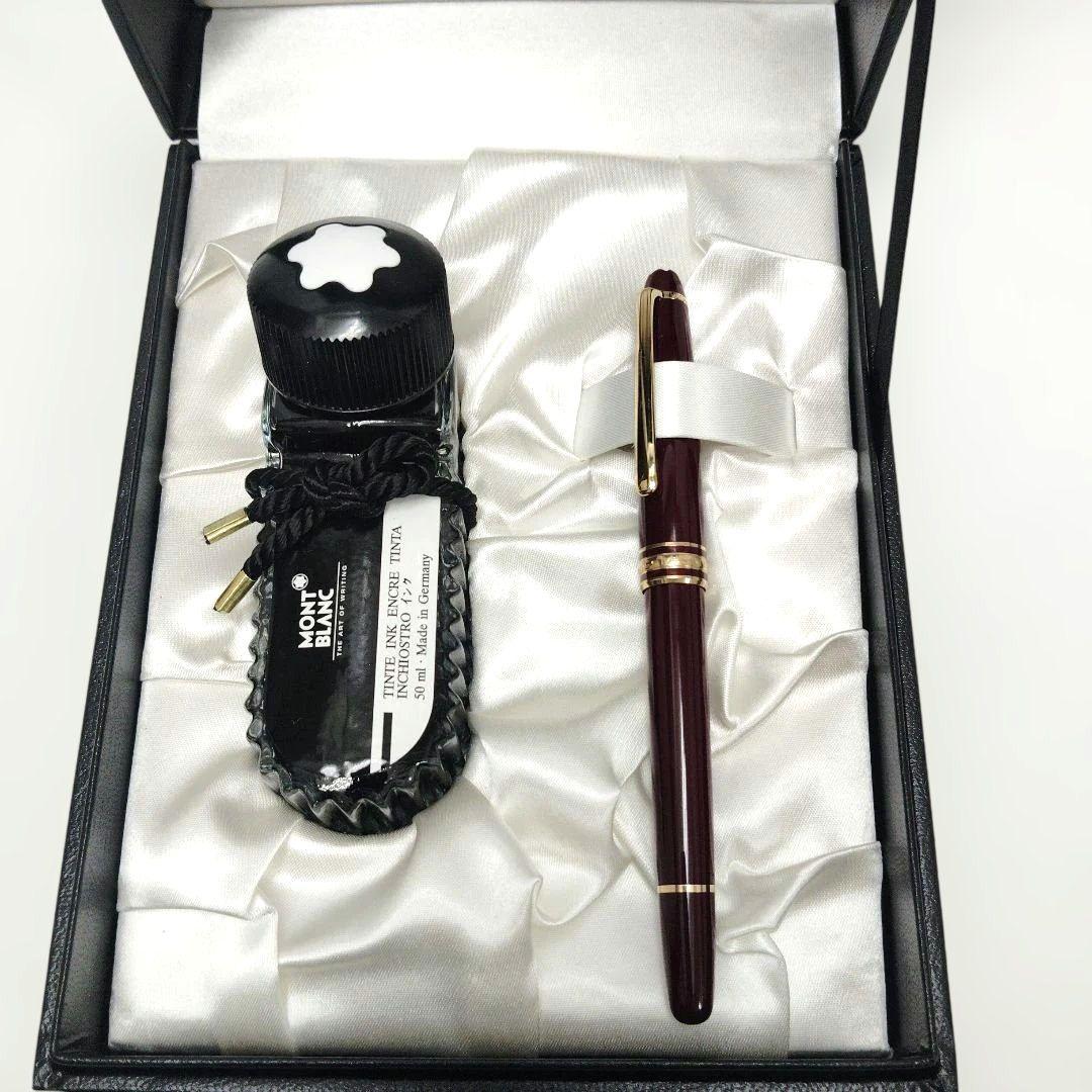 【T】美品✨Montblanc 万年筆 ボルドー インク・ケース付