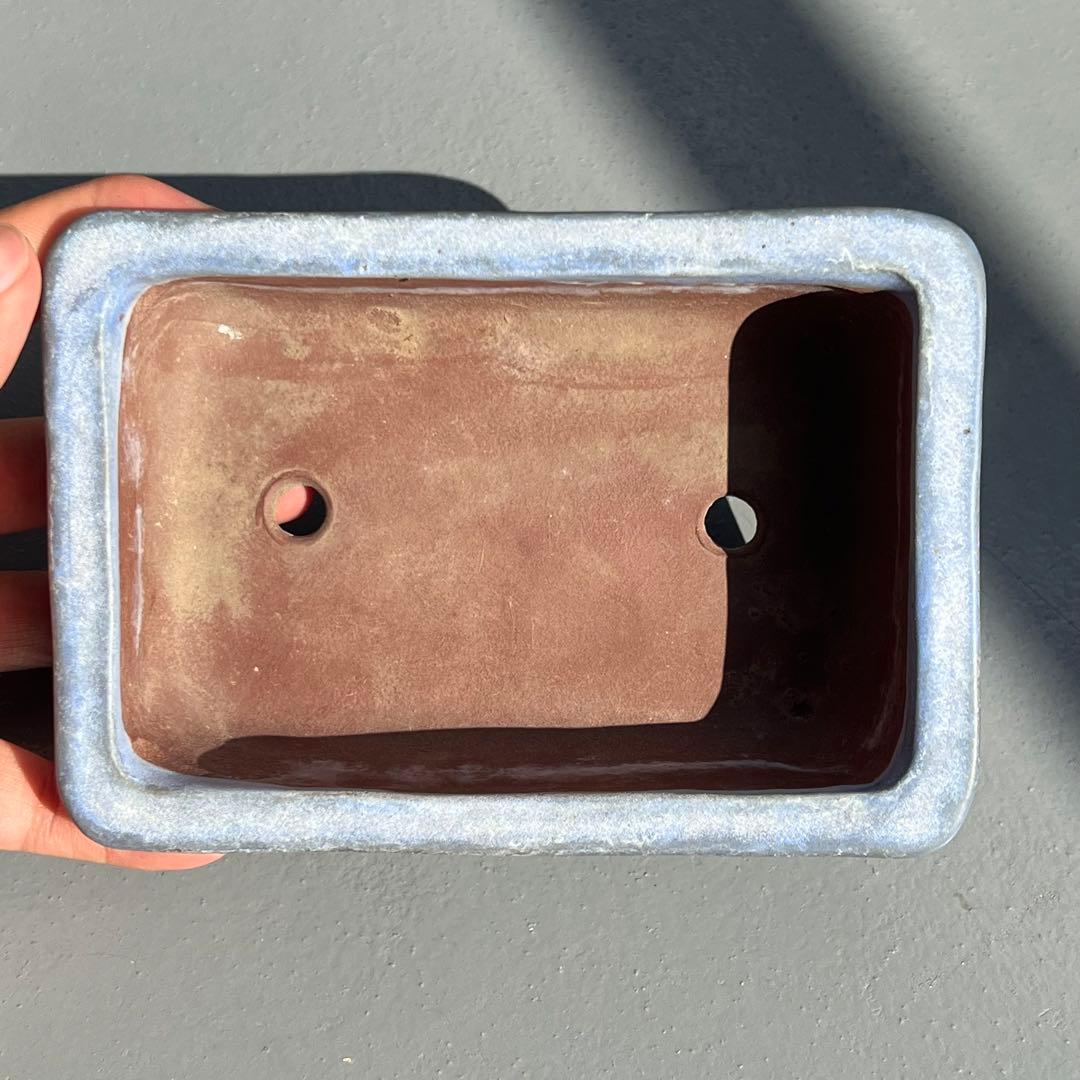 624.均釉雲足長方鉢 盆栽鉢 植木鉢 文革鉢 15*10.5*5cm