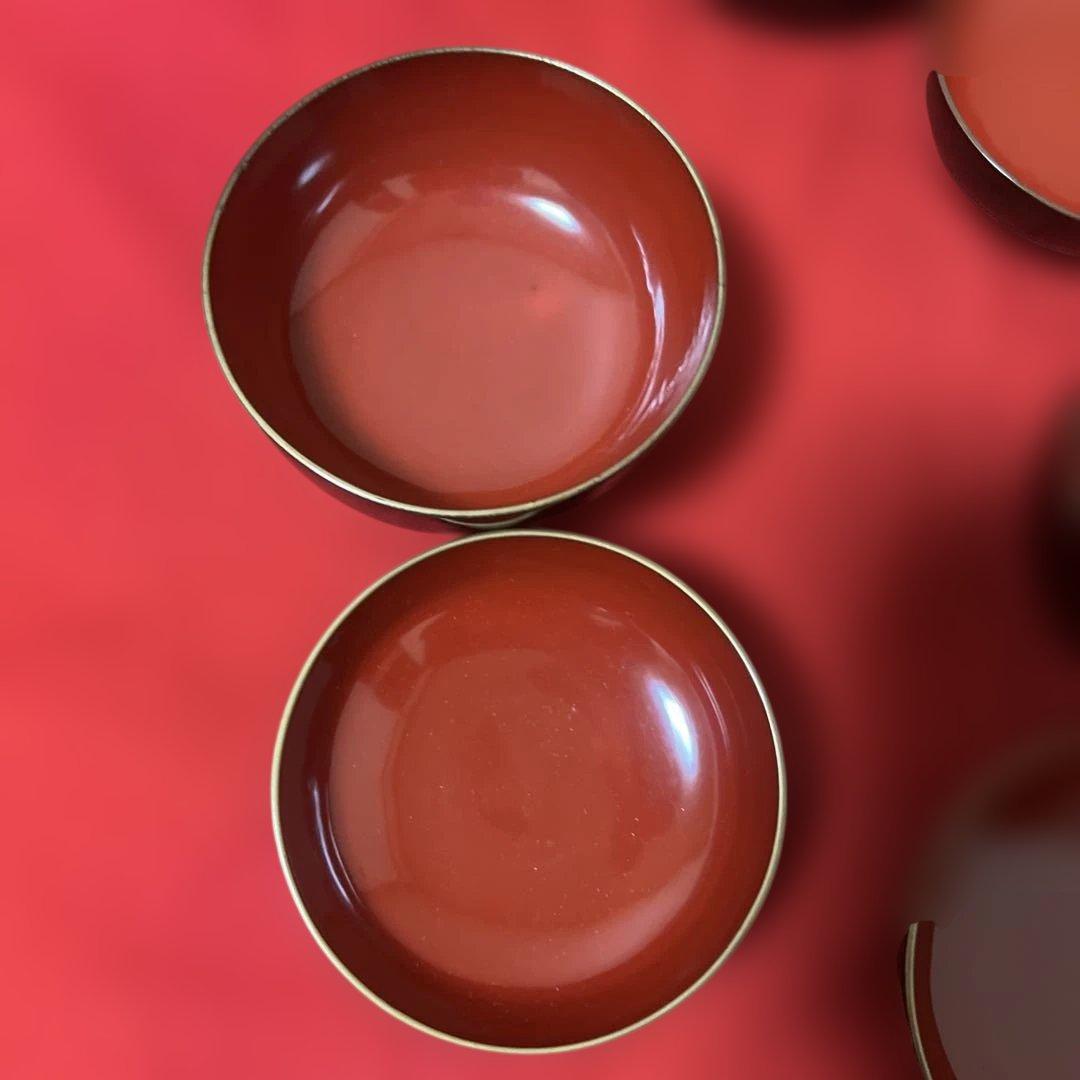 旧家蔵出　輪島塗吸物椀　木製　黒塗金蒔絵　金縁