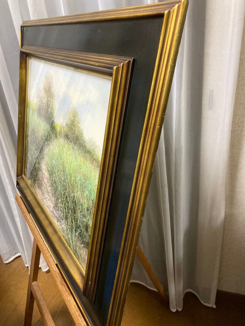 油彩 肉筆(仮)山路にて 【J C Cubaynes】フランス人作家 印象派風