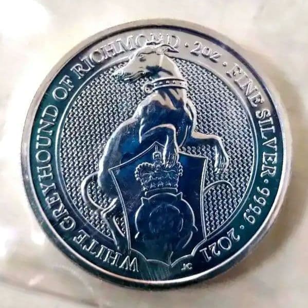 クィーンズ ビースト・グレイハウンド純銀 2オンス 銀貨