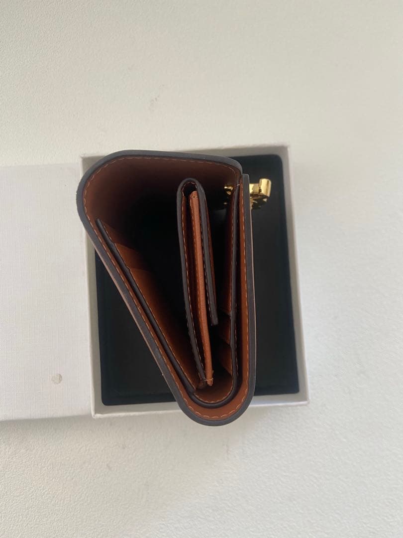 美品✨ CELINE ベージュ×ブラウン キャンバス×レザー 三つ折り財布