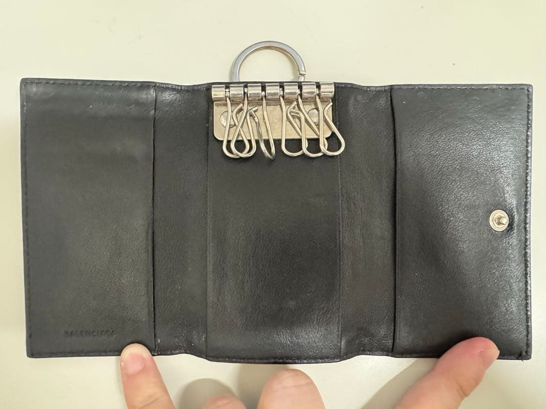 【中古】BALENCIAGA 6連キーケース ブラック　バレンシアガ