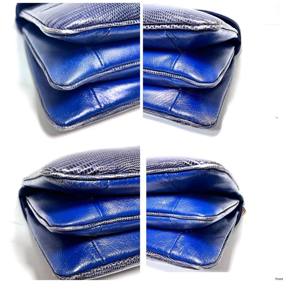 【良品】NOEL VOGUE /リザード/Wチェーン/ワンショルダーバッグ