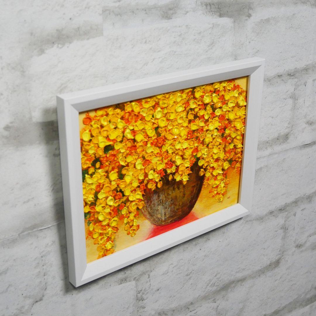 油絵 油彩 油彩画 絵 絵画 ミニ絵画【ミモザ】