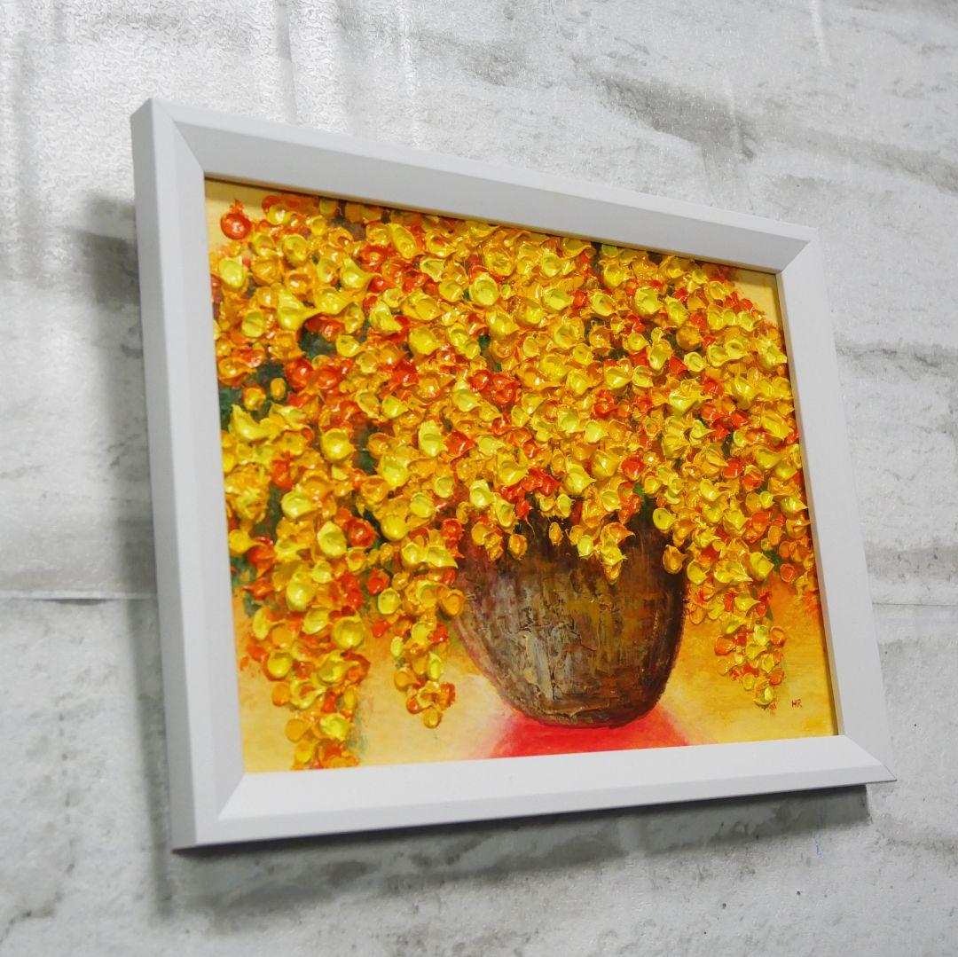 油絵 油彩 油彩画 絵 絵画 ミニ絵画【ミモザ】