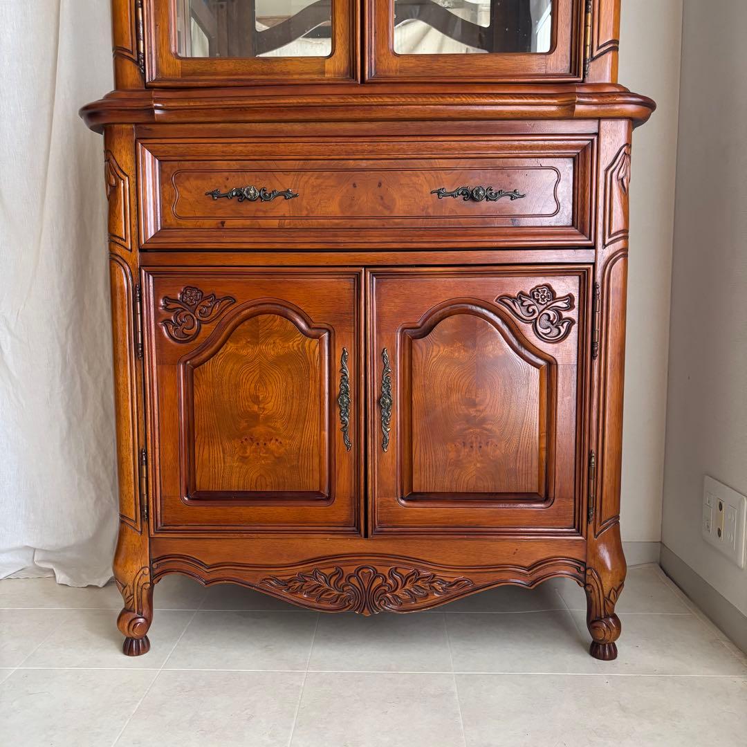 イタリア　ガラス　キャビネット　カップボード　飾り棚　アンティーク　ヨーロピアン