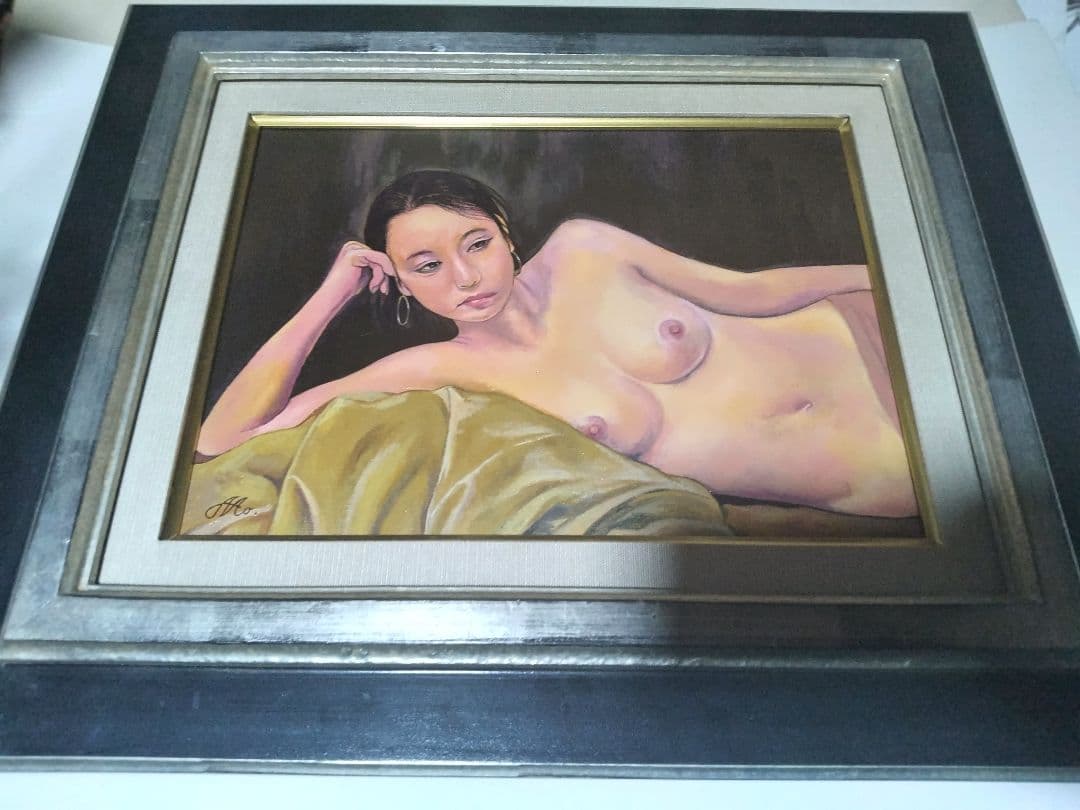 森本草介、絵画、油彩4F、裸婦NudeWoman、高級額縁、肉筆、高塚省吾。