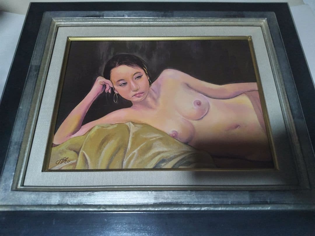 森本草介、絵画、油彩4F、裸婦NudeWoman、高級額縁、肉筆、高塚省吾。