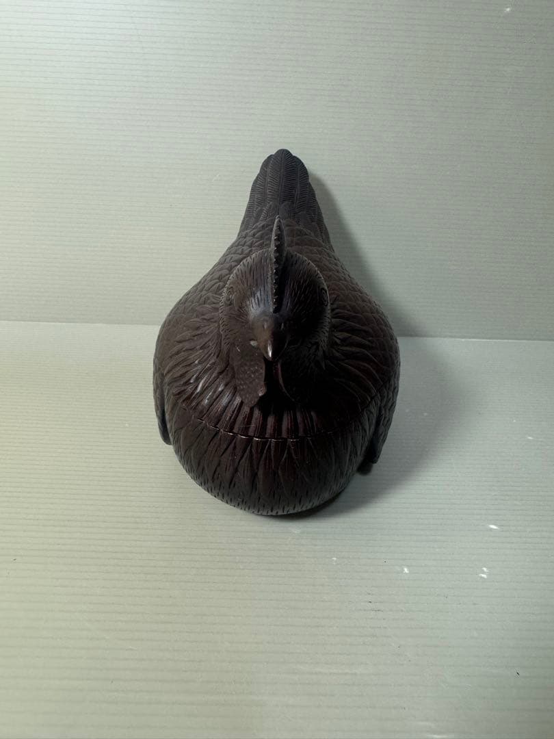 2465  工芸品　鶏　香合　小物入れ　置物　美品