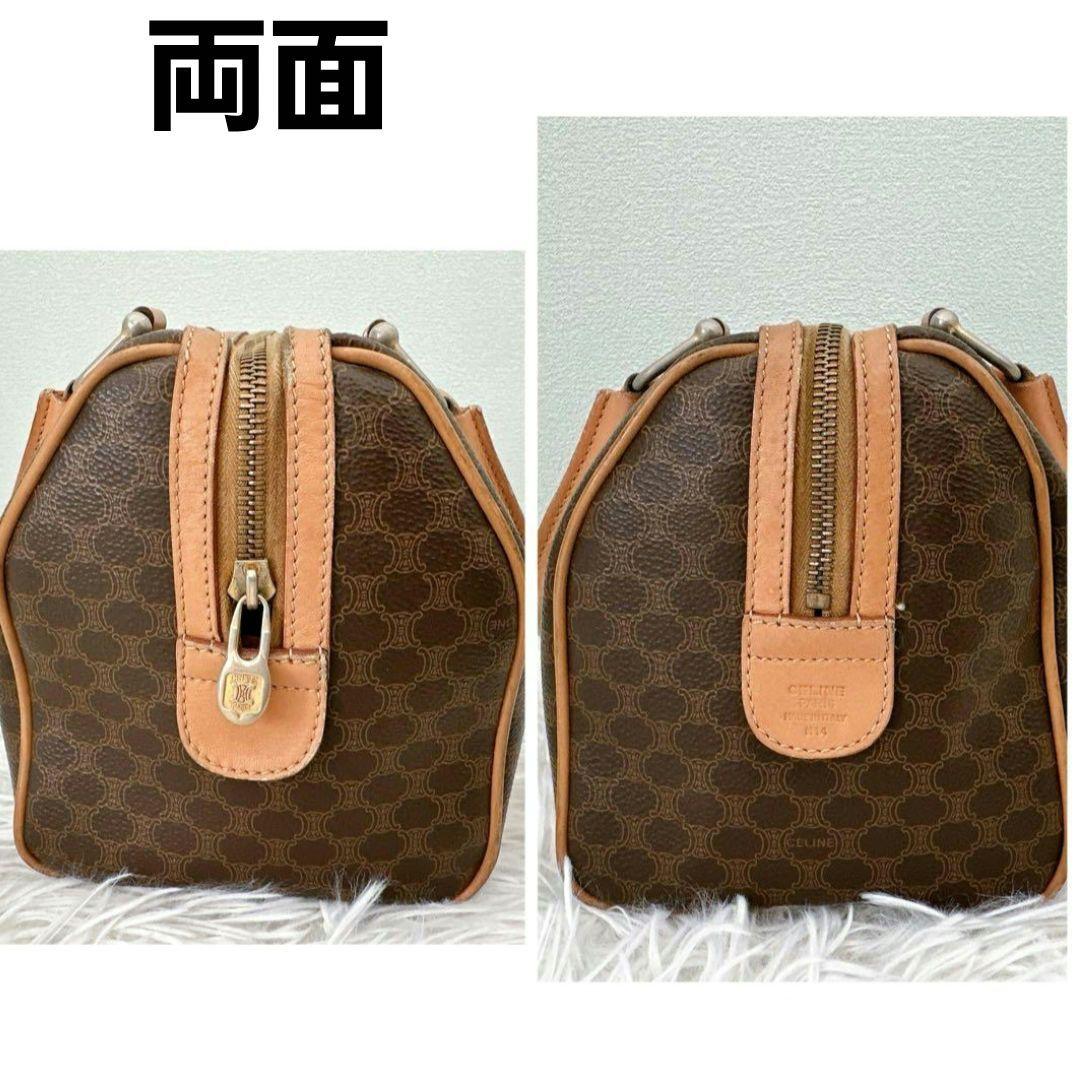 【値下げ】CELINE ・マカダム柄・トリオンフ・ミニ・ボストンバッグ・2way