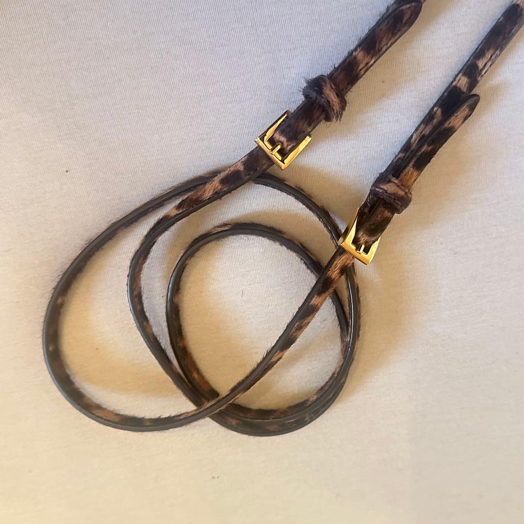 本物 PRADA ヒョウ柄 レオパード ミニショルダーバッグ ハラコ