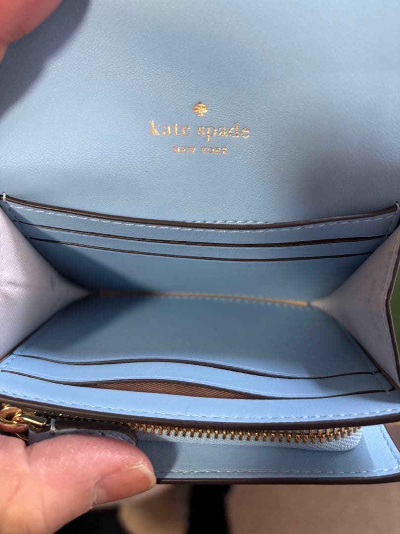 未使用☆ケイトスペード☆折財布☆水色