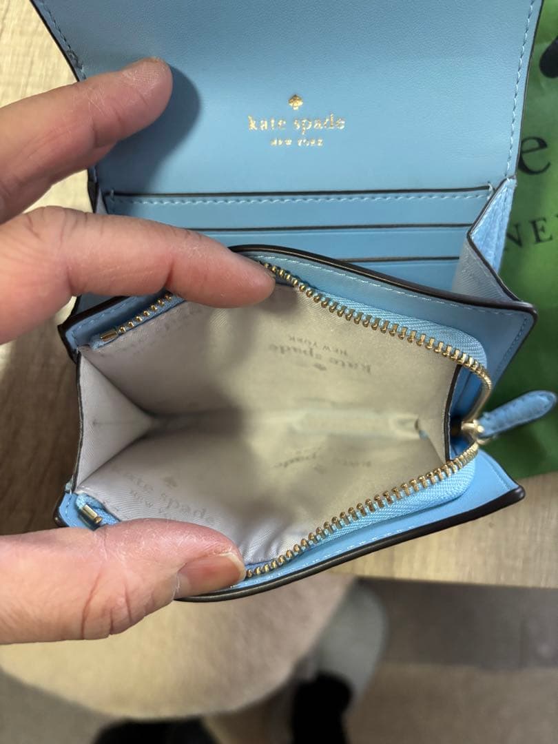 未使用☆ケイトスペード☆折財布☆水色