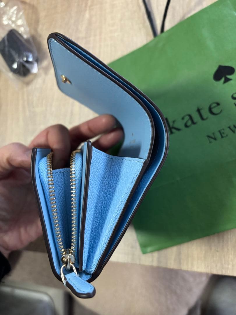 未使用☆ケイトスペード☆折財布☆水色