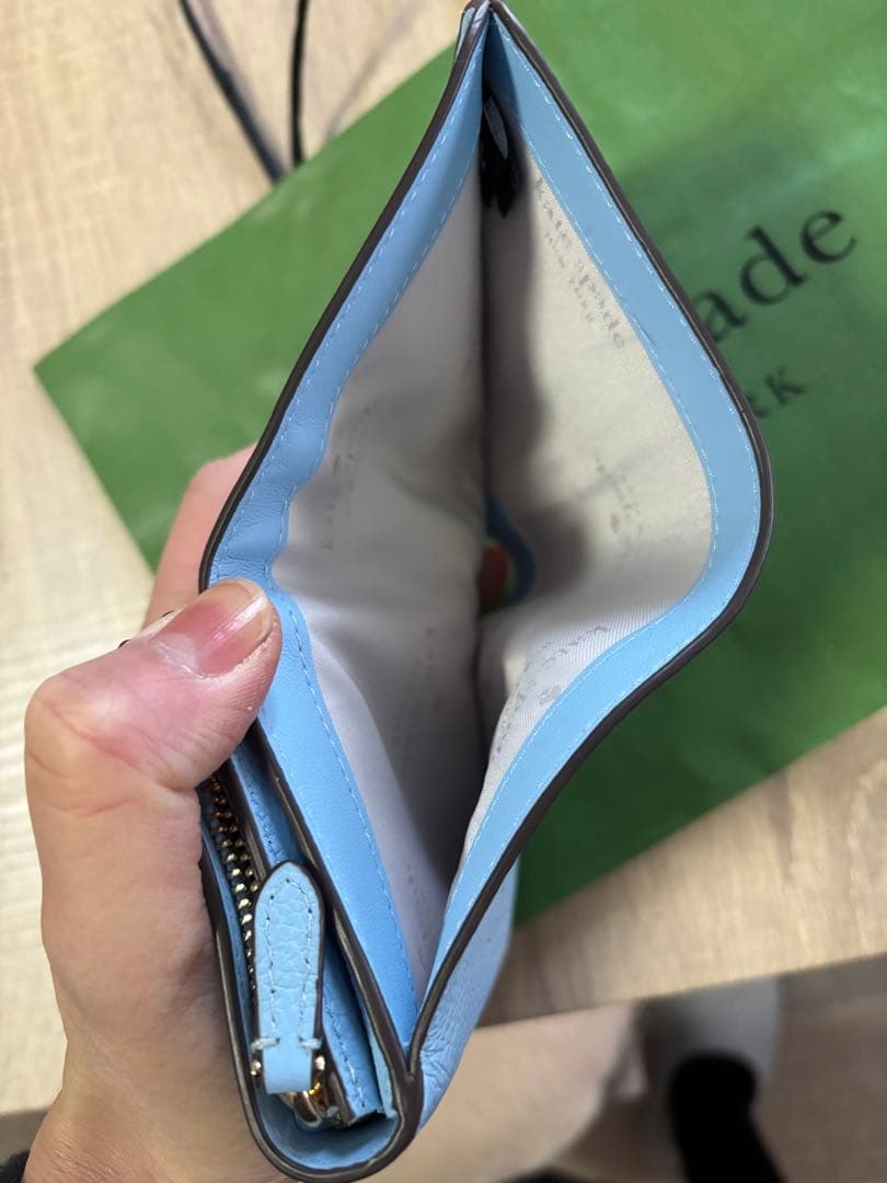 未使用☆ケイトスペード☆折財布☆水色