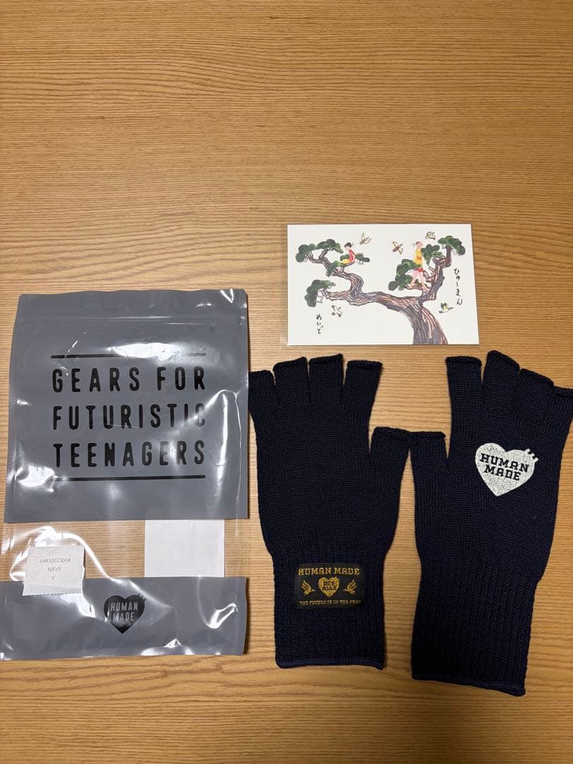 ヒューマンメイドHUMAN MADE ネイビー 手袋