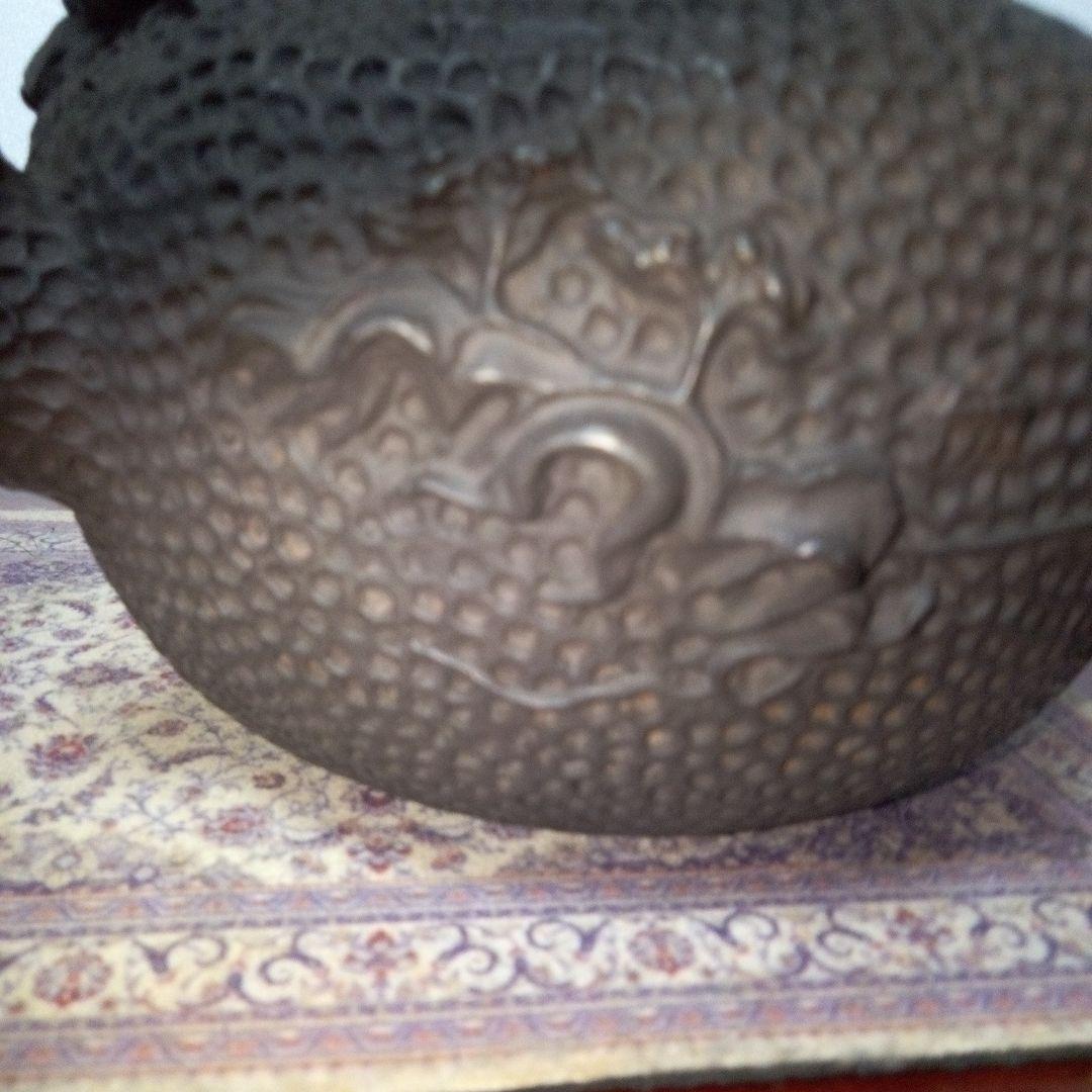 亀文堂　鉄瓶　楼閣廊紋様