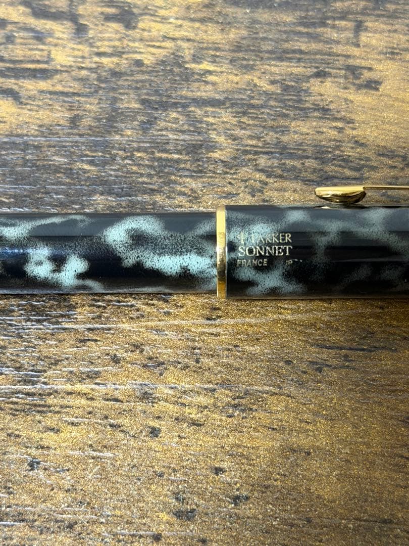 試筆のみ　18金　ゴールド　マーブル　パーカー　ソネット　コンバーター付き