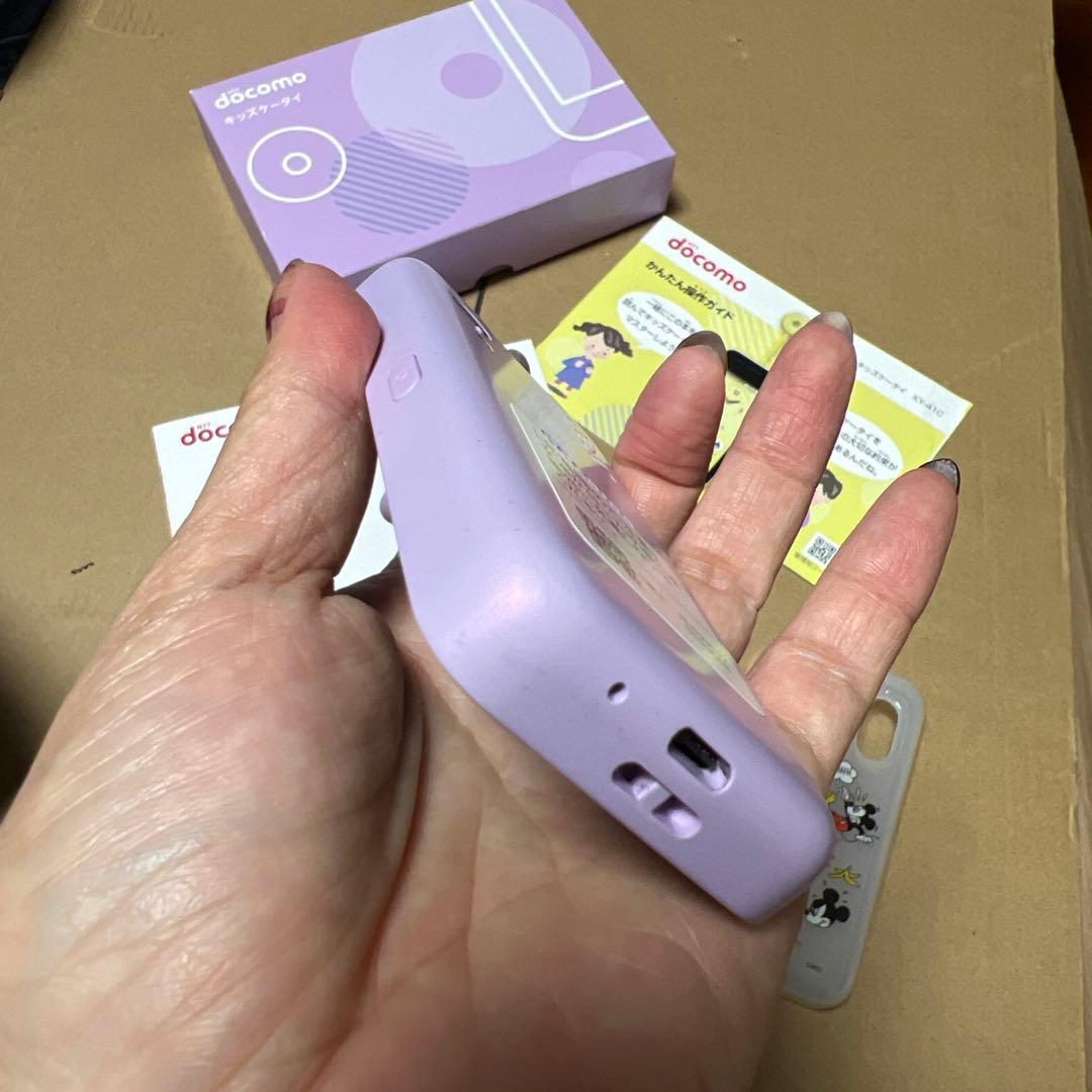 docomo KY-41C ラベンダー ミッキーマウスデザインケース付き