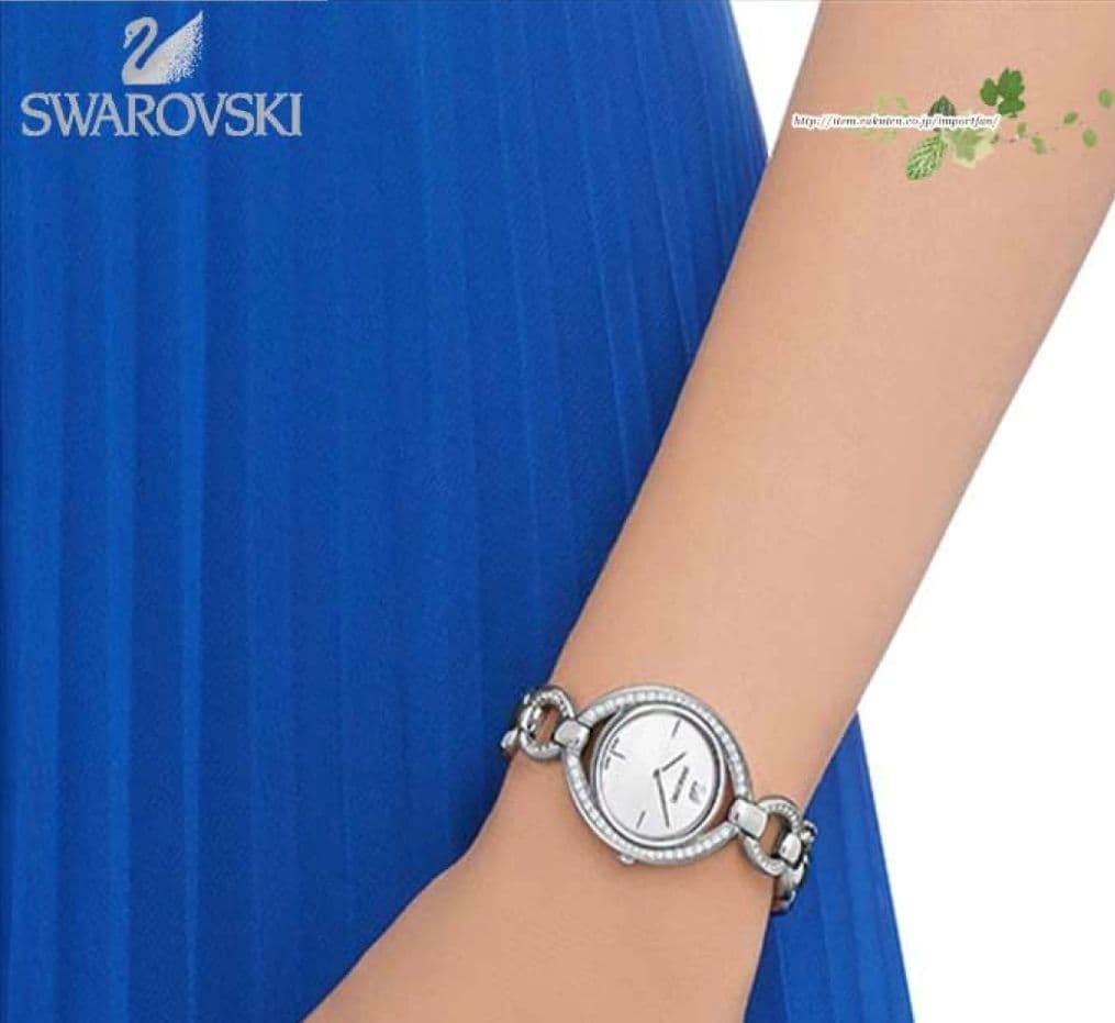 値引きしました SWAROVSKI シルバー ラウンドフェイス 時計