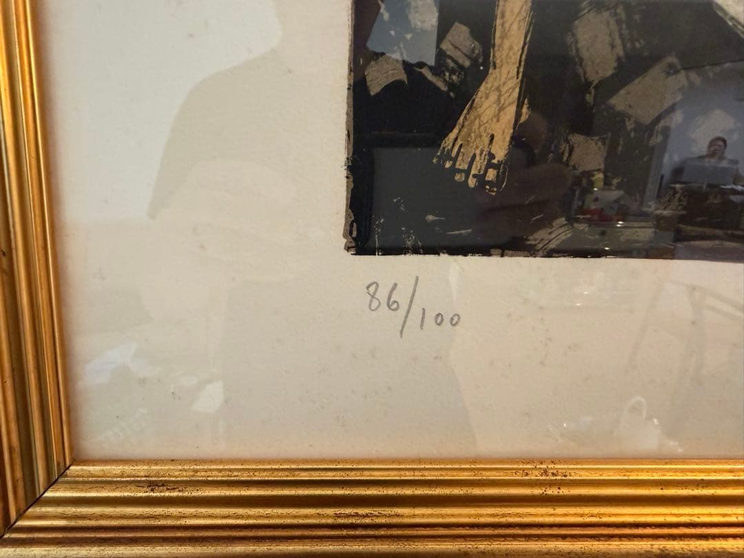 ベルナール・ビュッフェ「チェルリー占拠」リトグラフ 直筆サイン 額装