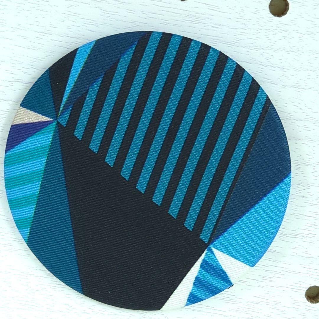 エルメス プティアッシュ シルク ピンブローチ バッジ ブルー ブラック