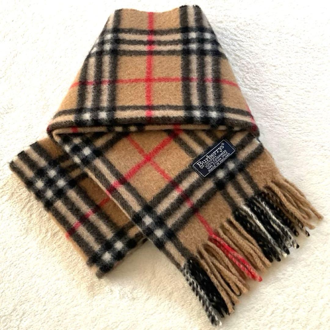 BURBERRY バーバリー マフラー ノバチェック カシミア100% 英国製