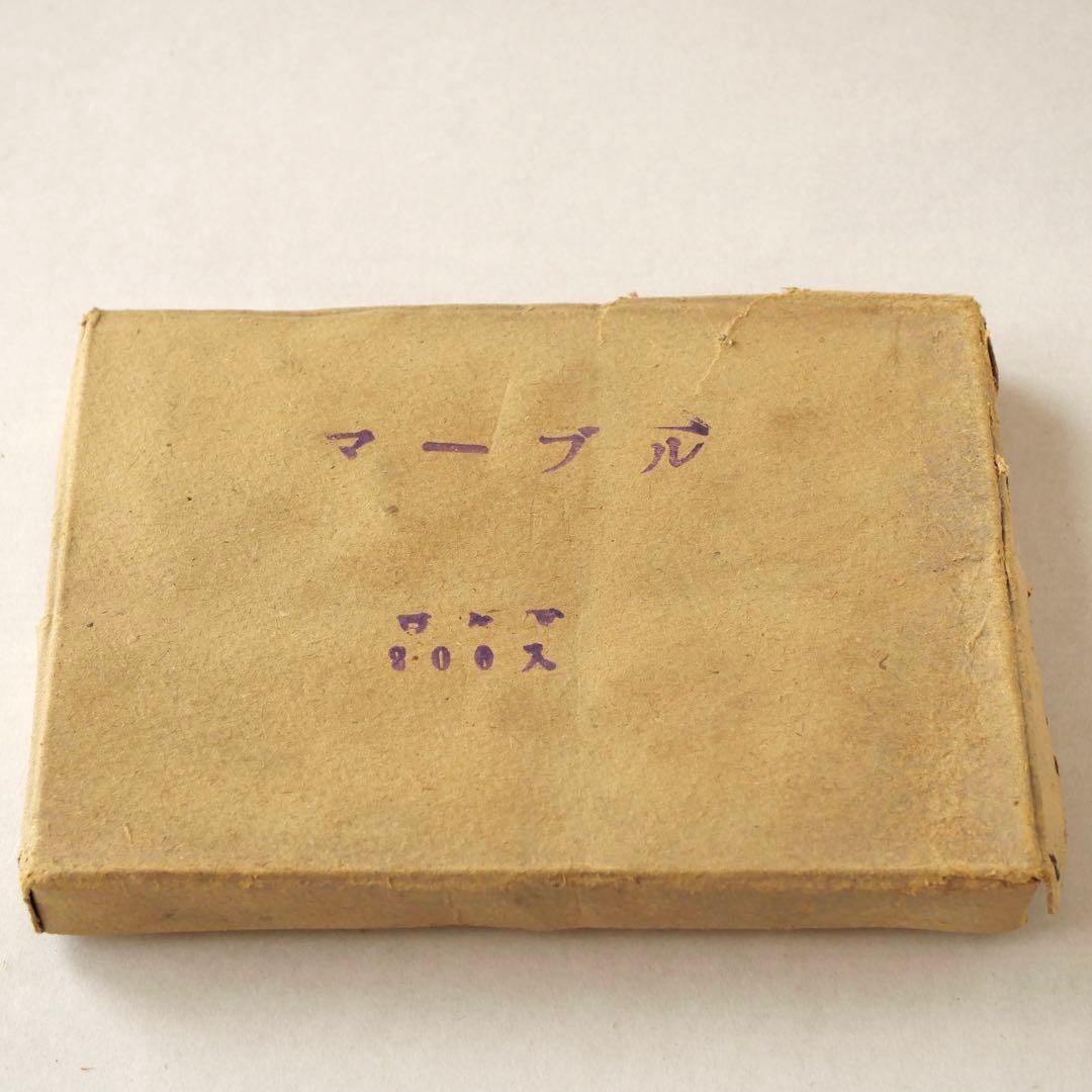 元箱入り乳白色マーブルおはじき 約140枚入り 豆けり 昭和 レトロ