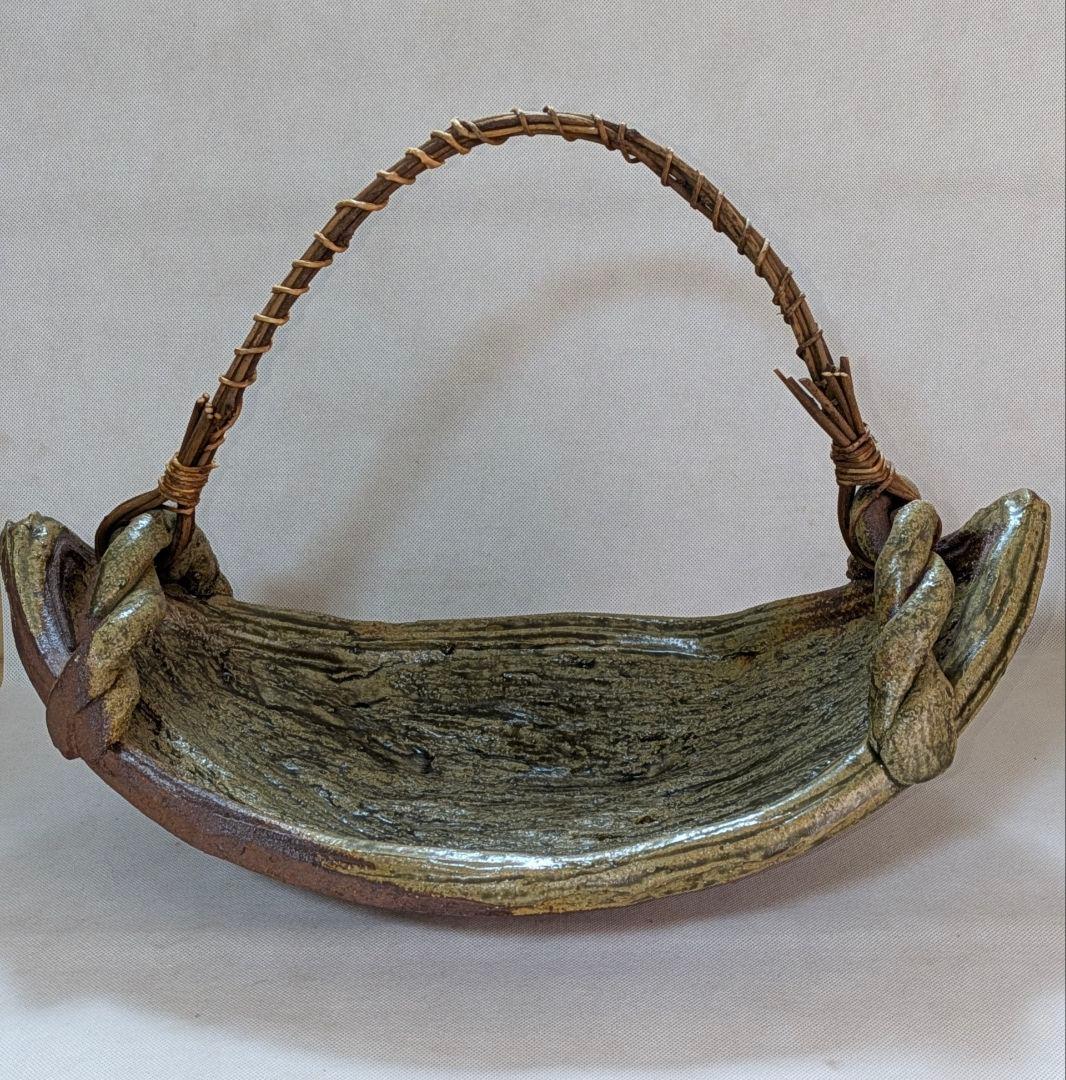 伊賀焼　大型花器　舟形　変形花器　花生け　花瓶　花入れ　フラワーベース　華道