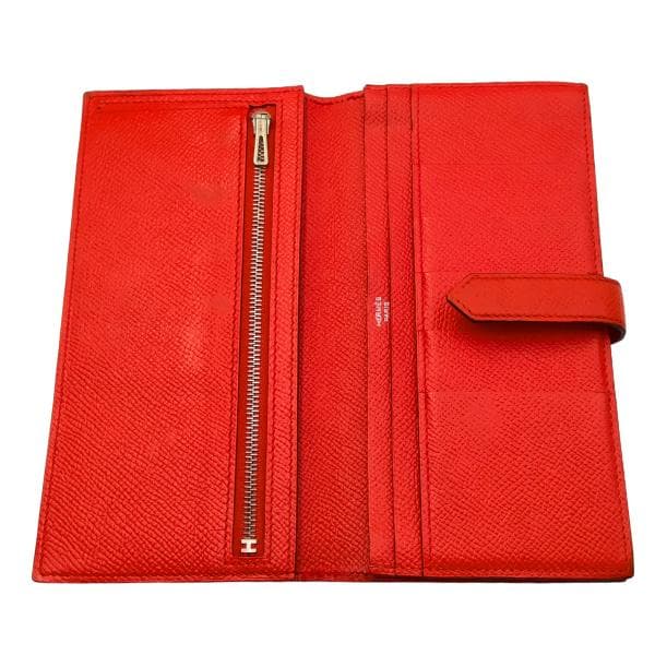 HERMES エルメス べアンスフレ ヴォーエプソン 長財布 ピンク　0052