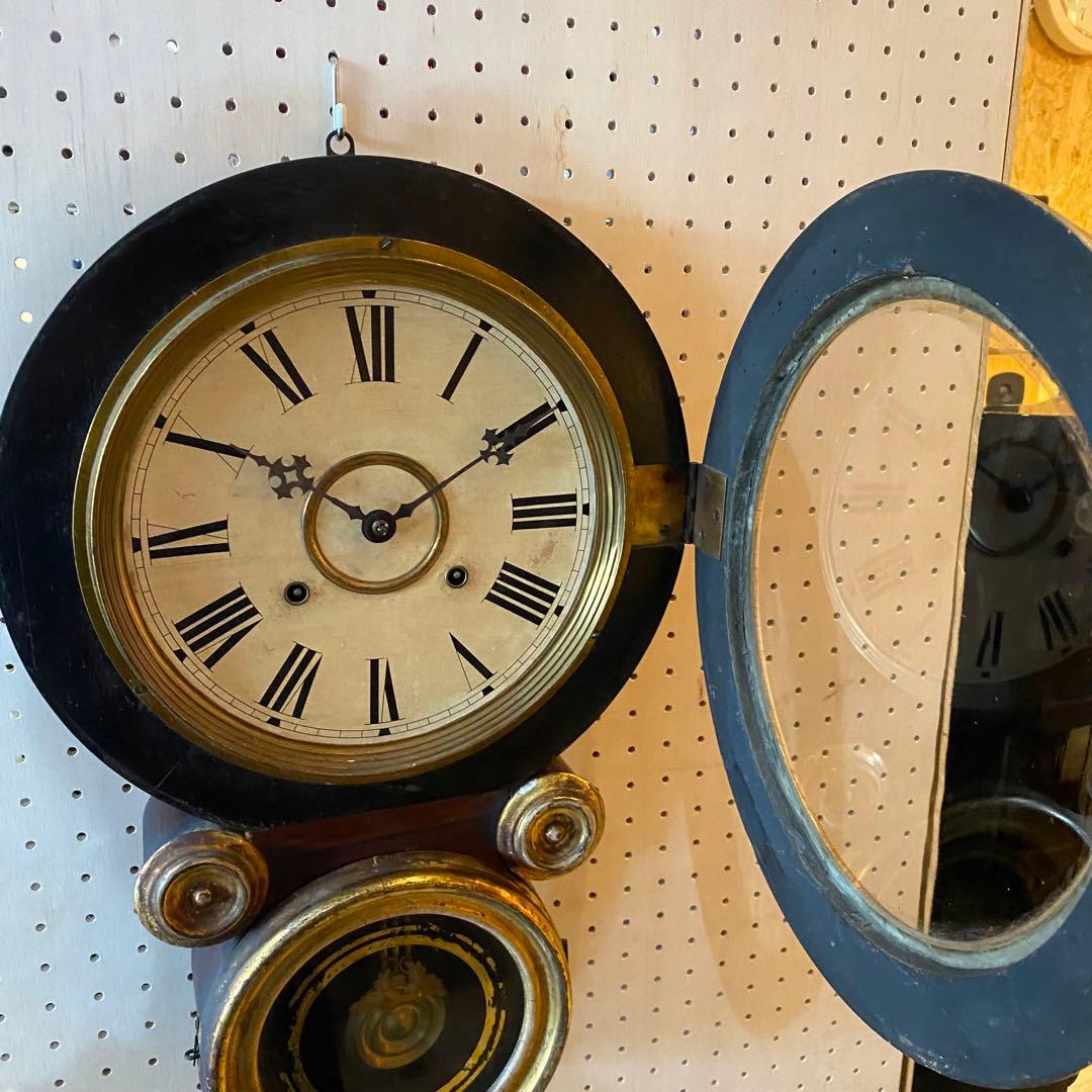 E.INGRAHAM 柱時計 だるま時計 振り子時計 機械時計　ヴィンテージ