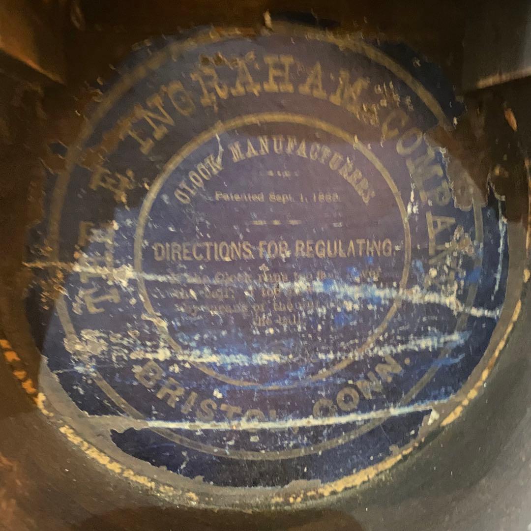 E.INGRAHAM 柱時計 だるま時計 振り子時計 機械時計　ヴィンテージ